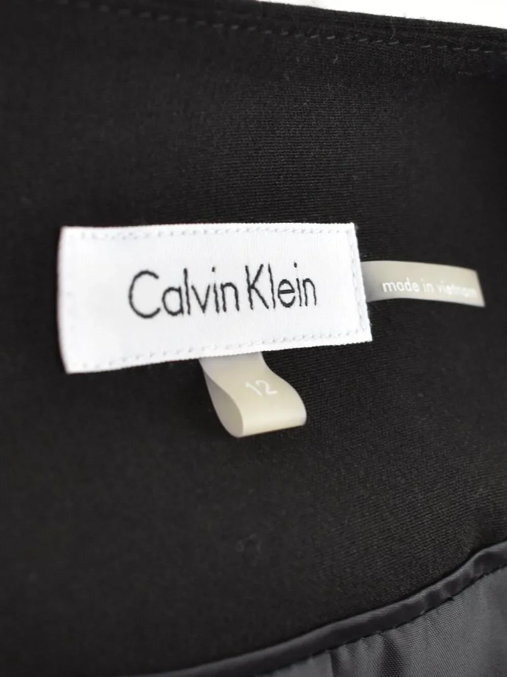 Calvin Klein Open Front Blazer Black with Zipper Detail - 12